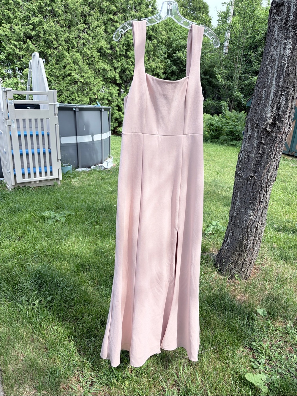 Show Me Your‎ MuMu Blush Paris Gown Square Neck Slip Bridesmaid Prom Dress XL - Picture 12 of 15